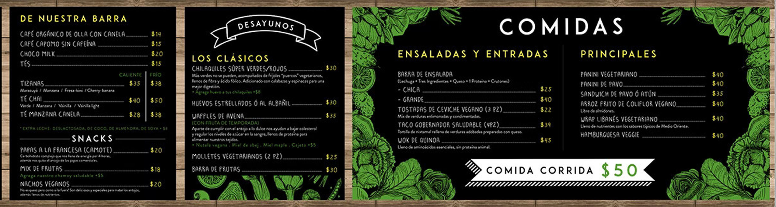 Diseño de menú para cafetería