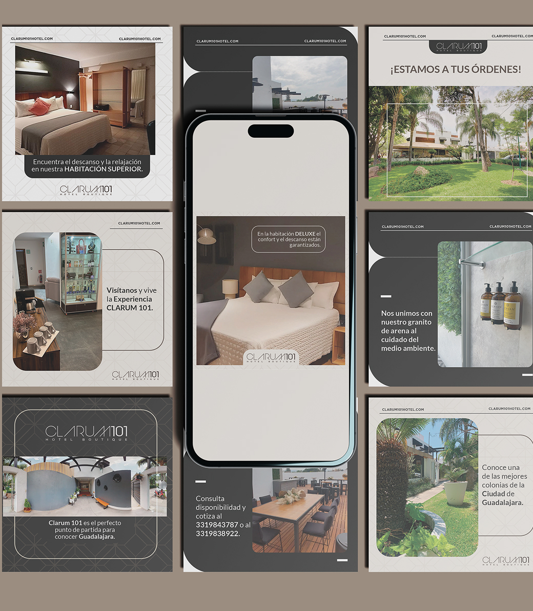 Diseño gráfico para Clarum 101 Hotel Boutique
